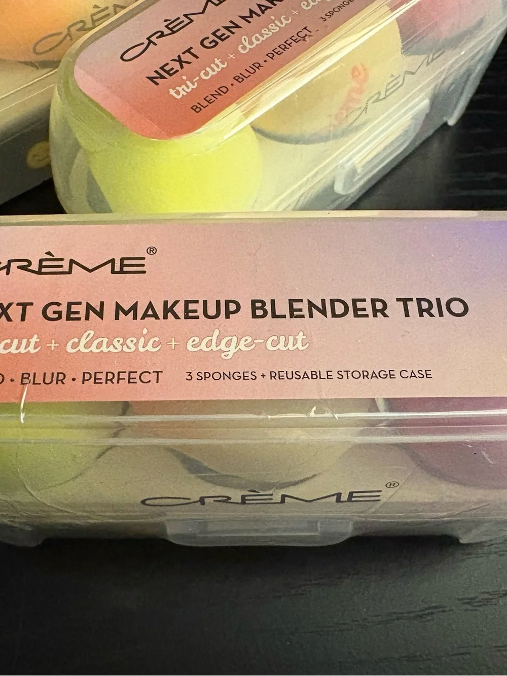 CREME Multicolor Makeup Sponge Trio - Pink, Yellow, Orange